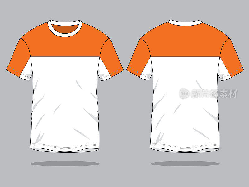 t恤设计矢量(橙色/白色)